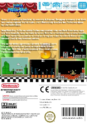 Super Mario Bros 3+ box cover back